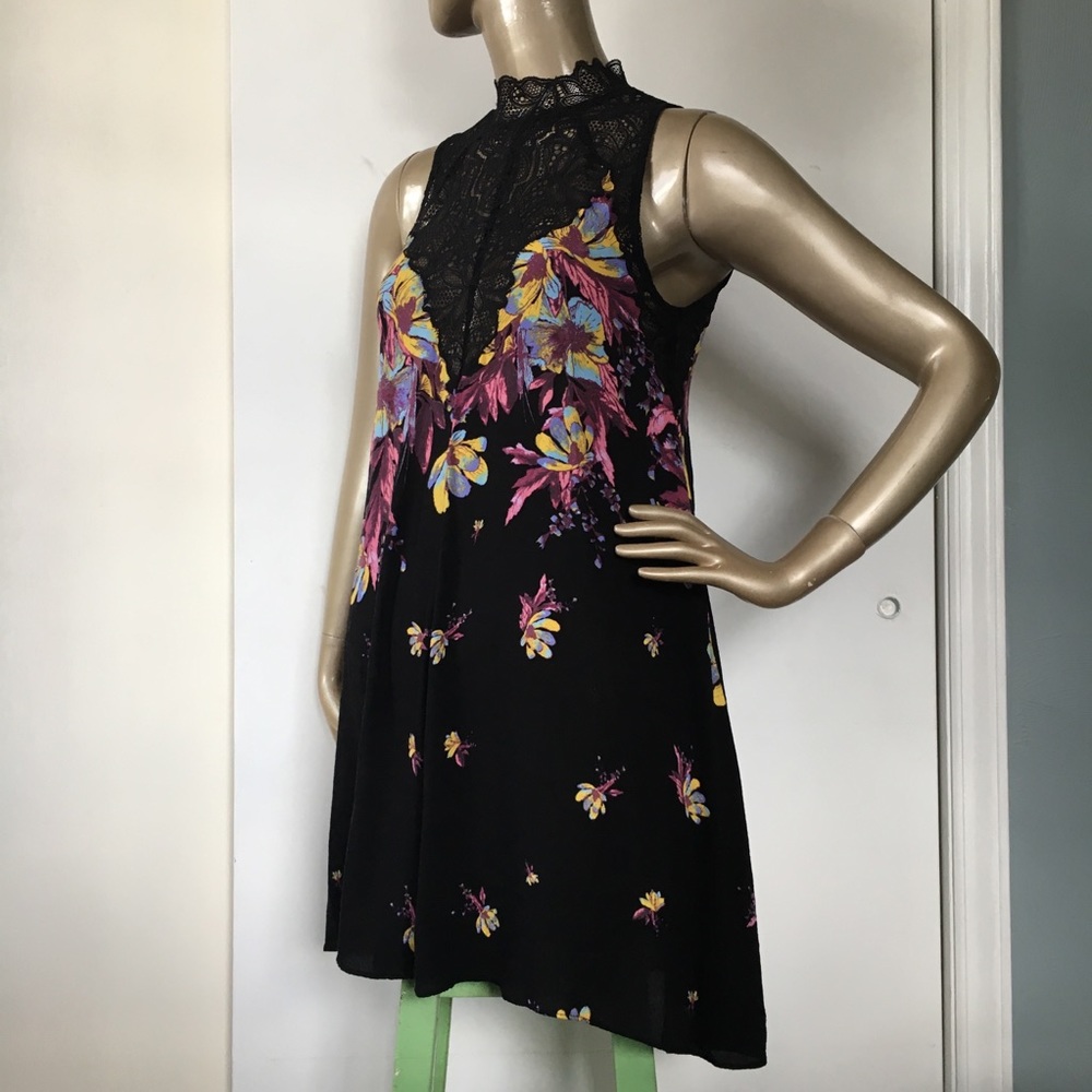 Free People Lace Floral Swing Dress